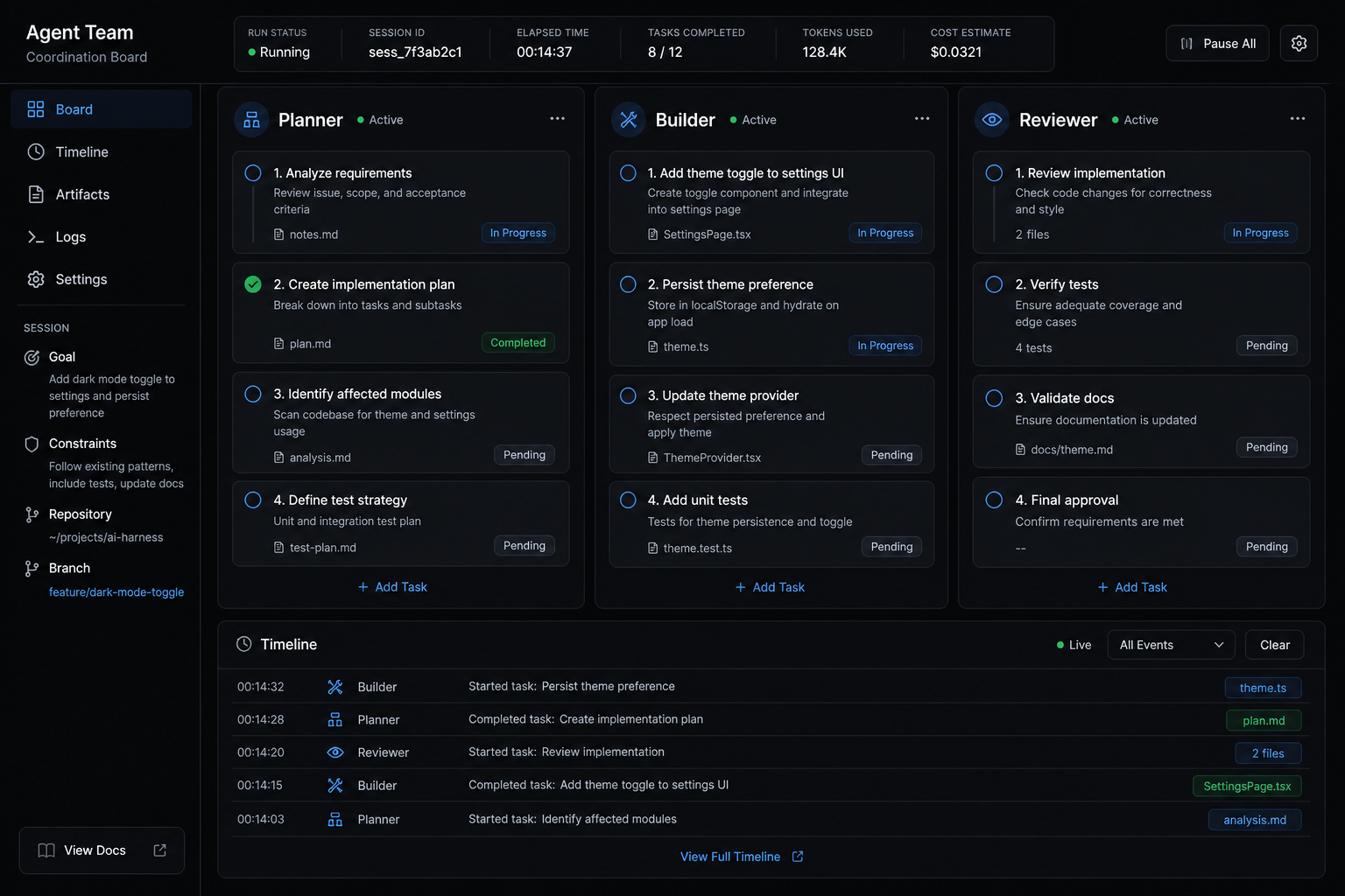 AIOS multi-agent team collaboration